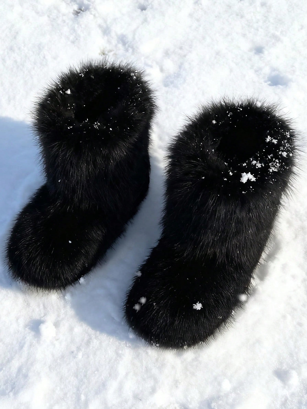 Multi Colored Faux Fur Snow Boots, Christmas And Halloween Role-Playing, Holiday Gifts, Fluffy Winter Party Y2k Warm Women's Boots, Outdoor Boots