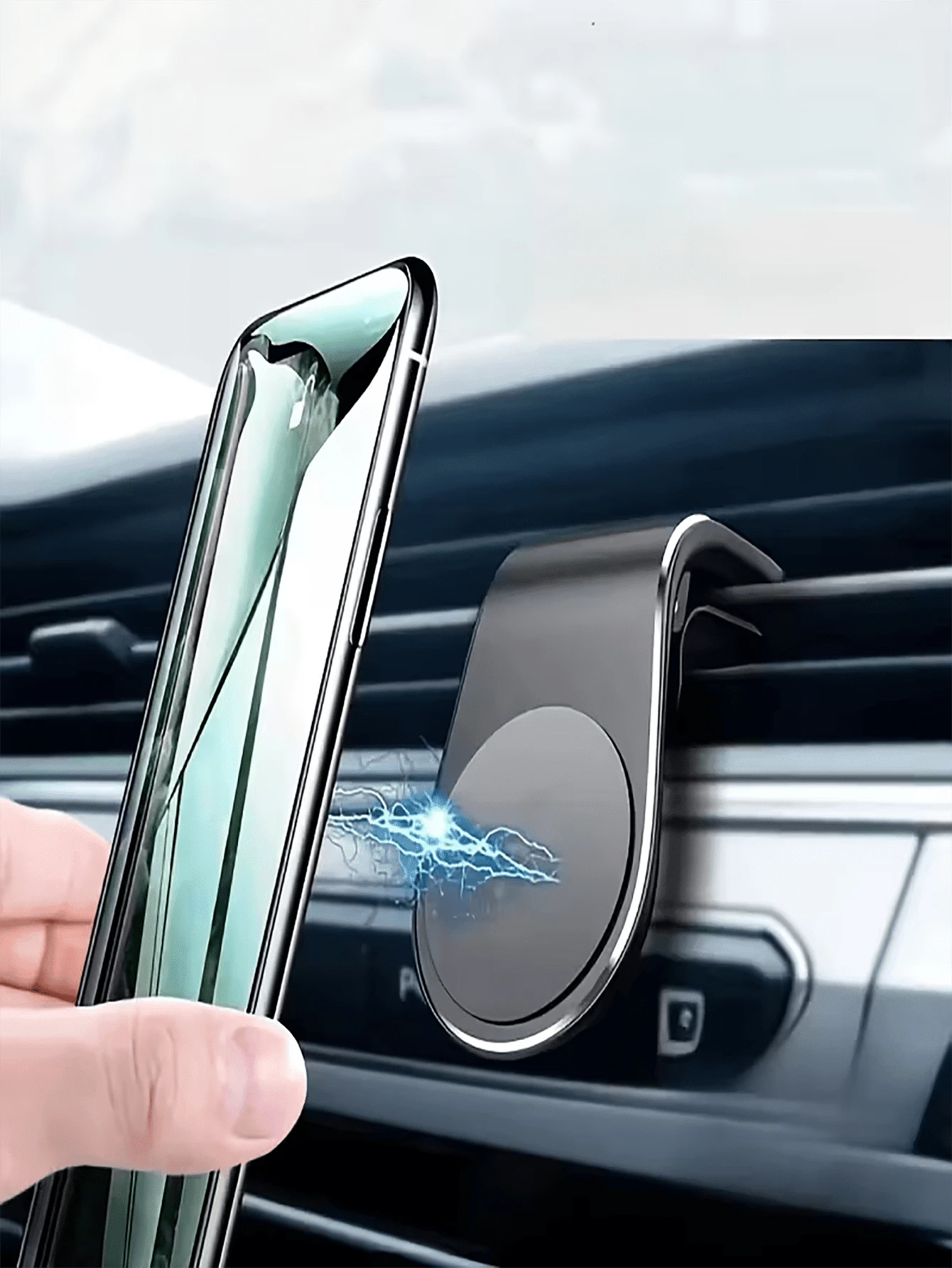 Multifunctional Car Phone Holder, 360° Rotating Rearview Mirror Panel Phone Mount, Stable Anti-Shake, Easy Installation, Hands-Free, Ensures Driving Safety, Suitable For Car Air Vents, Fits Phone And