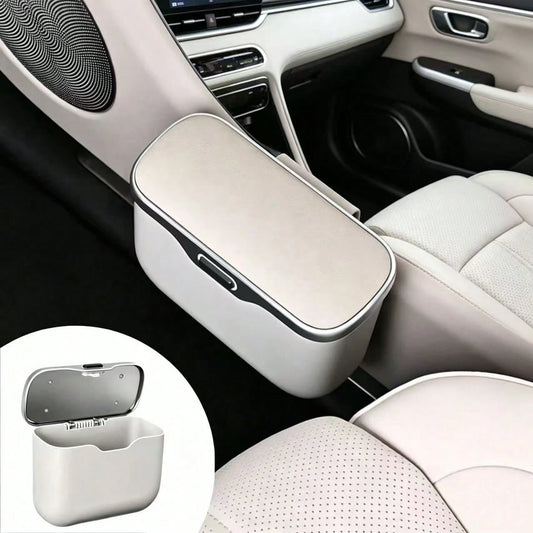 Multifunctional Car Trash Can, Ultra-Fine Fiber Leather, ABS Material, Non-Deforming, Suitable For 99% Of Car Models, Dry And Wet Use, Space-Saving, Non-Destructive Installation, Automatic Storage, Tr