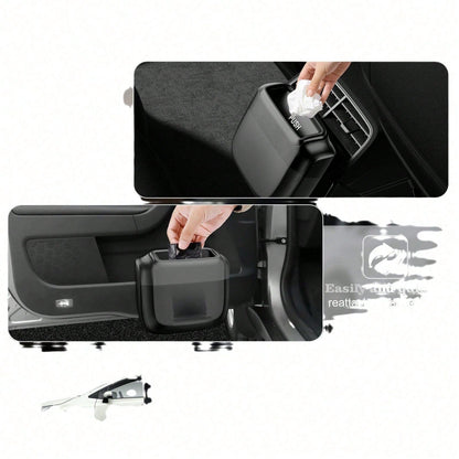 Multifunctional Car Trash Can, Ultra-Fine Fiber Leather, ABS Material, Non-Deforming, Suitable For 99% Of Car Models, Dry And Wet Use, Space-Saving, Non-Destructive Installation, Automatic Storage, Tr
