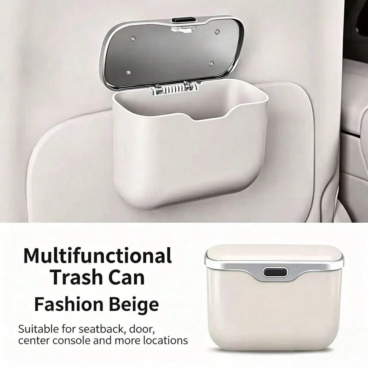 Multifunctional Car Trash Can, Ultra-Fine Fiber Leather, ABS Material, Non-Deforming, Suitable For 99% Of Car Models, Dry And Wet Use, Space-Saving, Non-Destructive Installation, Automatic Storage, Tr