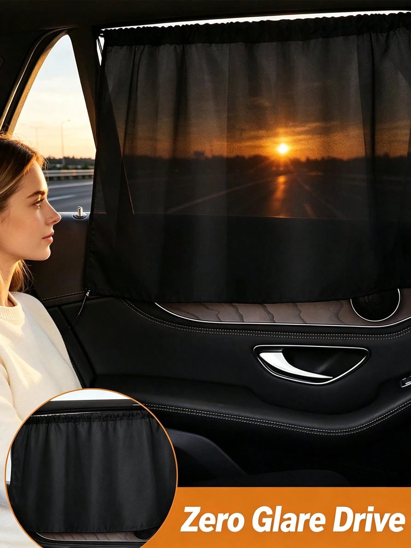 Multifunctional Car Window Curtains, Heat Insulation, Light Blocking, Opaque, Tear-Resistant, Suitable For Home And Self-Driving Travel, Privacy Protection, Breastfeeding And Resting, Essential Car Ac
