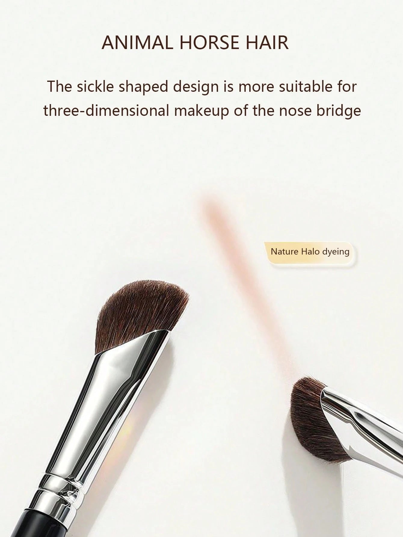 mulynsie 1 Pc Fan-Shaped Nose Shadow Brush, Sickle Shaped Eye Shadow Brush, Angled Small Fan-Shaped Highlight Shadow Mixing Brush, For Special Makeup Brush Tool For Nose Contour,Makeup,Cheap,Room Deco