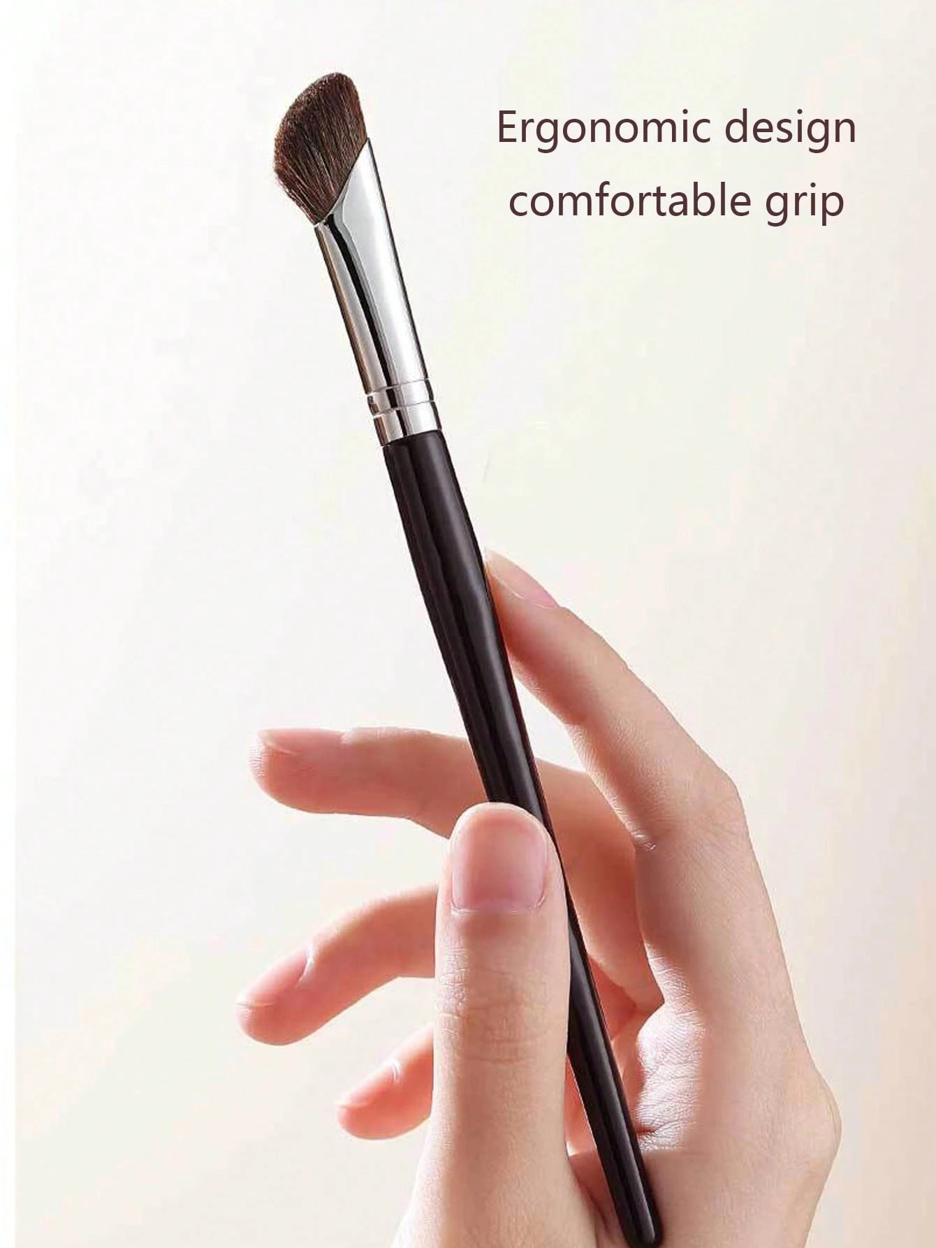 mulynsie 1 Pc Fan-Shaped Nose Shadow Brush, Sickle Shaped Eye Shadow Brush, Angled Small Fan-Shaped Highlight Shadow Mixing Brush, For Special Makeup Brush Tool For Nose Contour,Makeup,Cheap,Room Deco