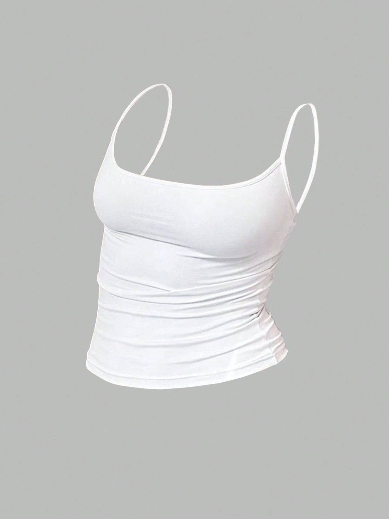 MYSTAURA Women's Solid Color Pleated Fitted Camisole