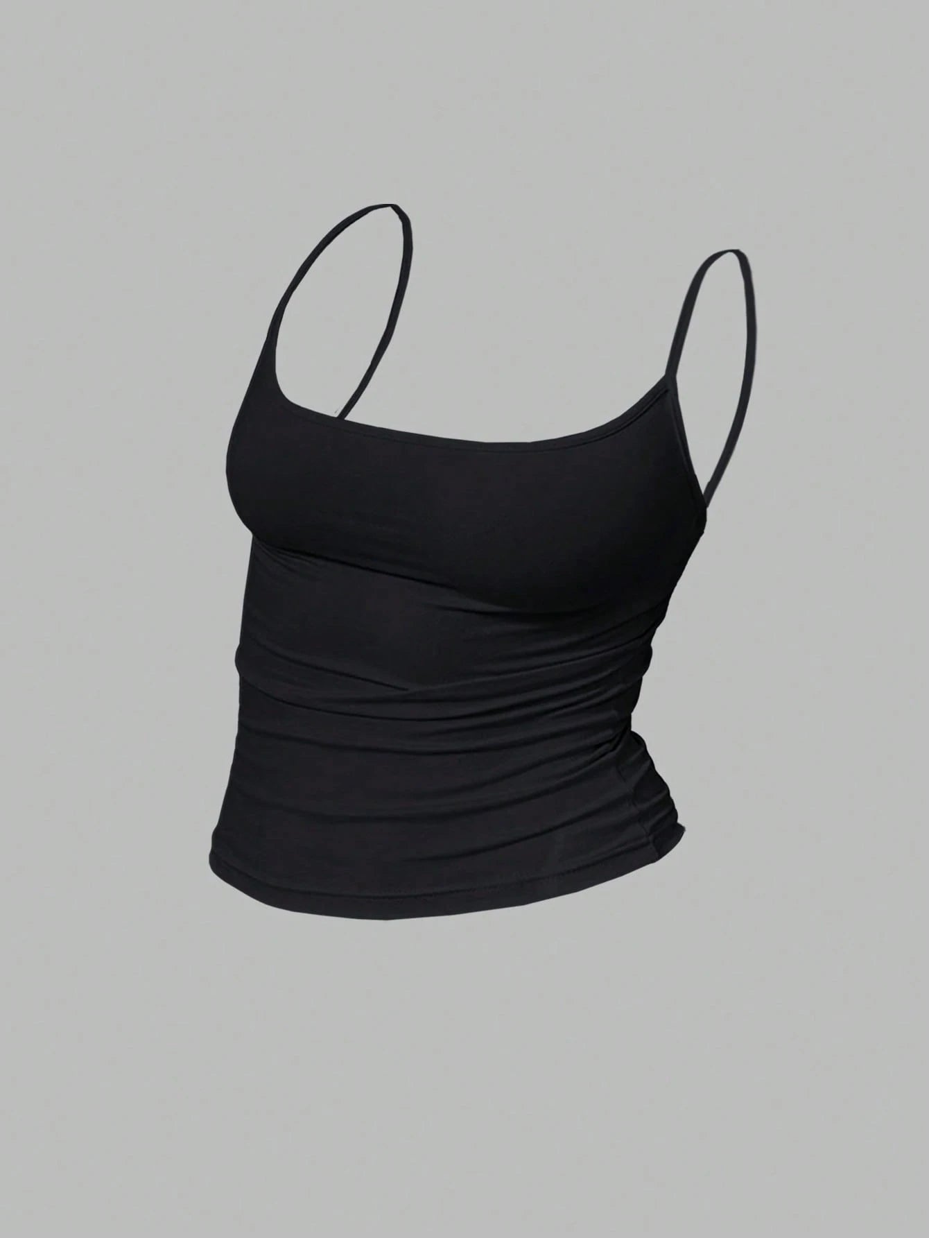 MYSTAURA Women's Solid Color Pleated Fitted Camisole