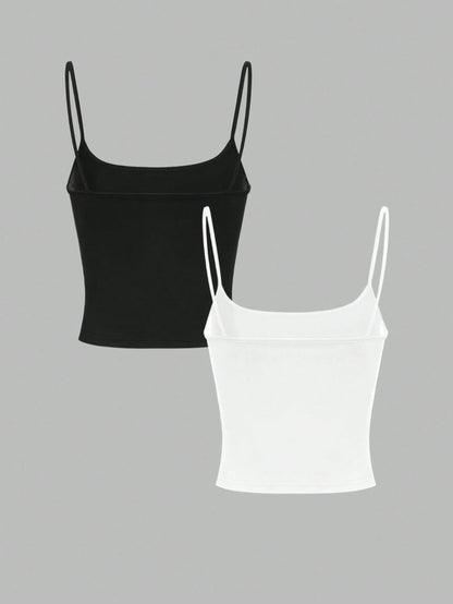 MYSTAURA Women's Solid Color Pleated Fitted Camisole