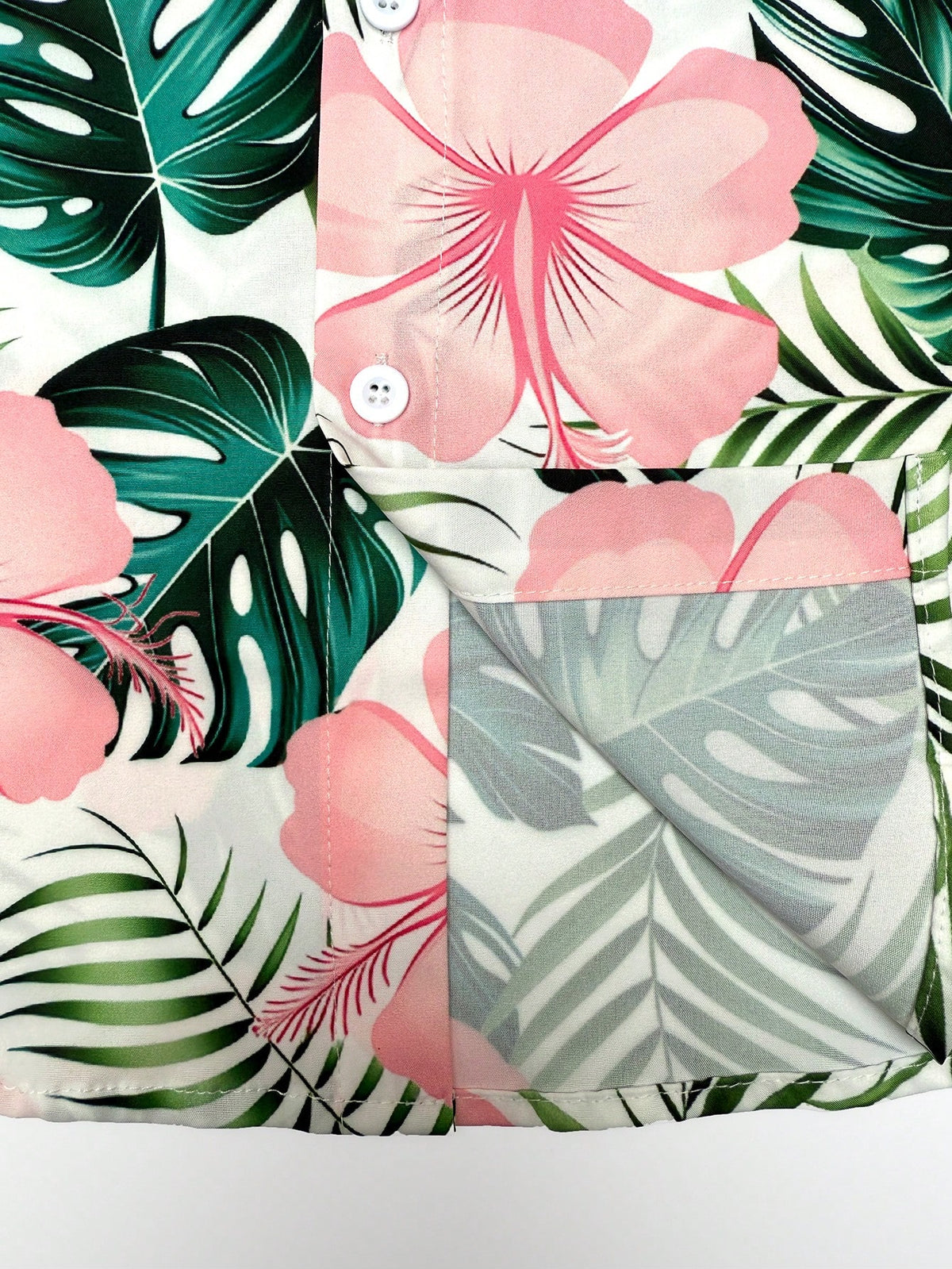 Naviga Onda Plus Size Men's Casual Printed Shirt & Shorts Beach Outfit,Pink,Summer,Boho,Beach,Holiday,Holiday,Vacation Resort Wear Hawaii Tropical Swim Bathing