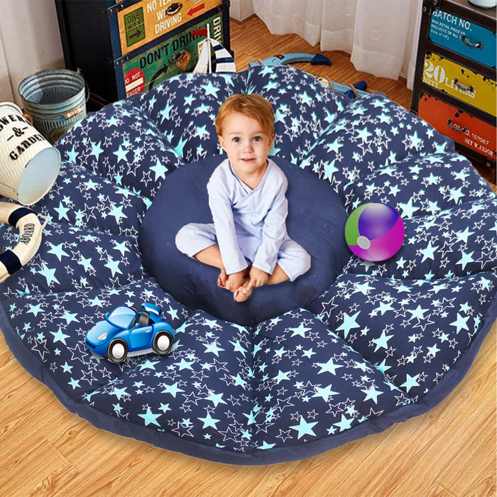 Navy Star Baby Play Mat Cum Storage Bag