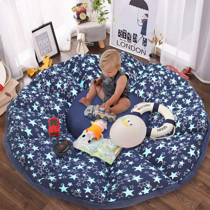 Navy Star Baby Play Mat Cum Storage Bag