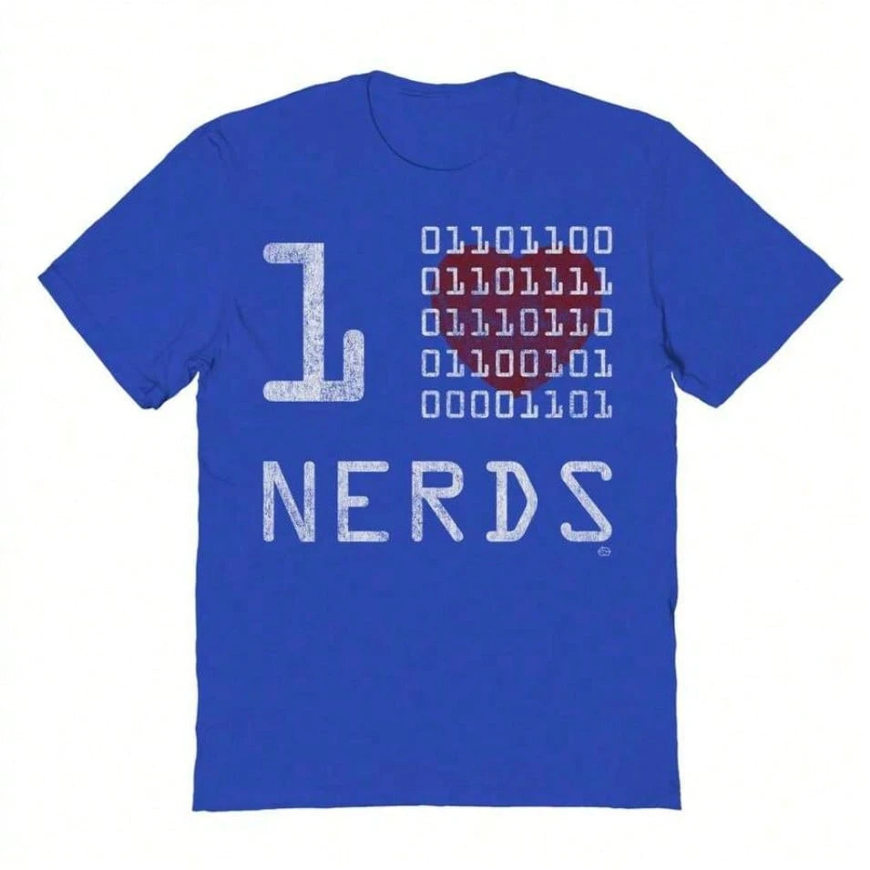 Nearly There Binary Nerds Mens School Science Unisex Graphic Cotton Short-Sleeve T-Shirt