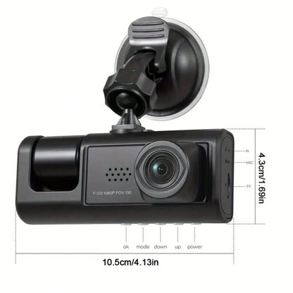 New 2 Inch HD Dual Lens 1080P Dash Cam, Car DVR With Built-In 150mAh Lithium Battery For In-Car & Outside Monitoring, Cycle Recording