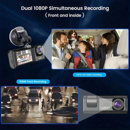 New 2 Inch HD Dual Lens 1080P Dash Cam, Car DVR With Built-In 150mAh Lithium Battery For In-Car & Outside Monitoring, Cycle Recording