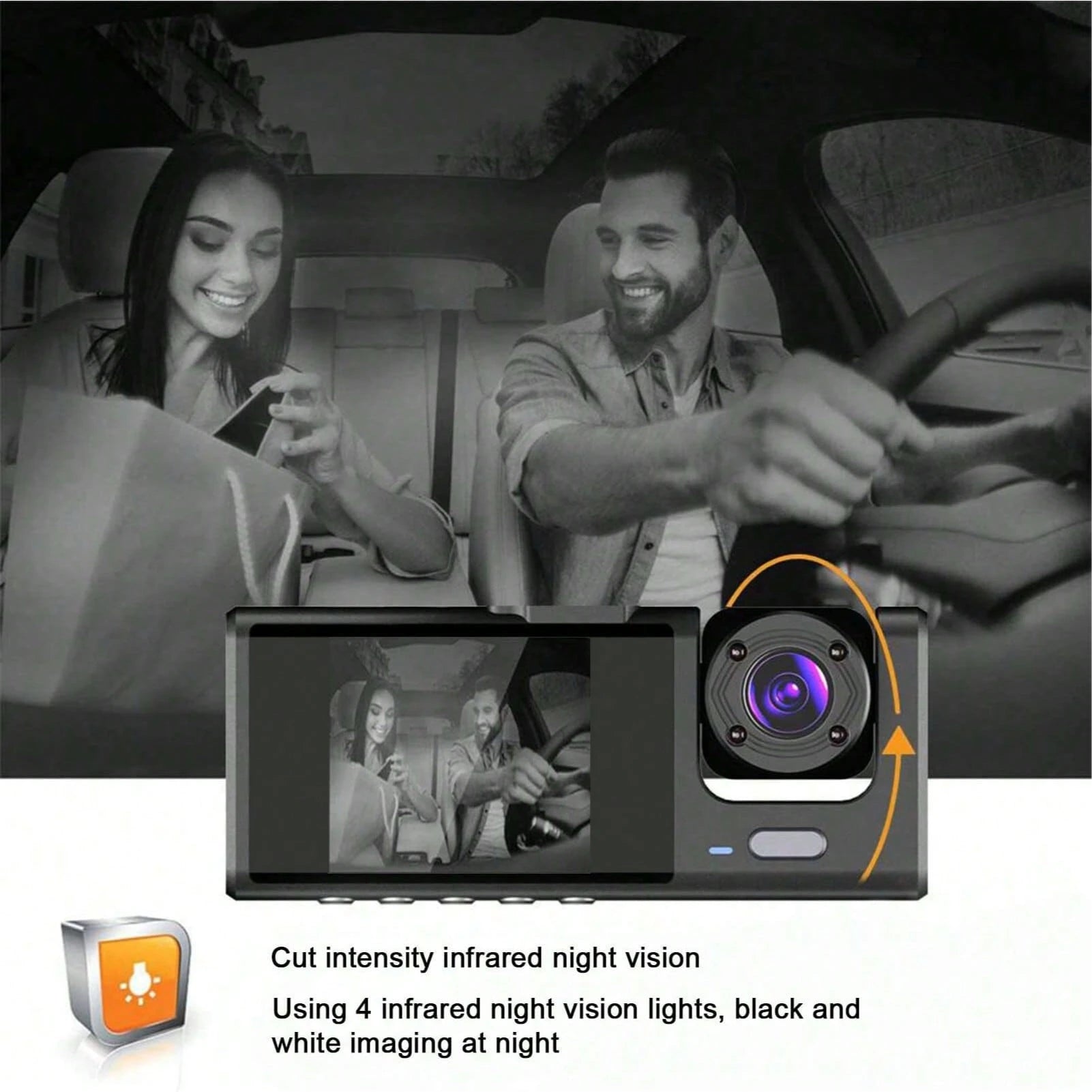 New 2 Inch HD Dual Lens 1080P Dash Cam, Car DVR With Built-In 150mAh Lithium Battery For In-Car & Outside Monitoring, Cycle Recording