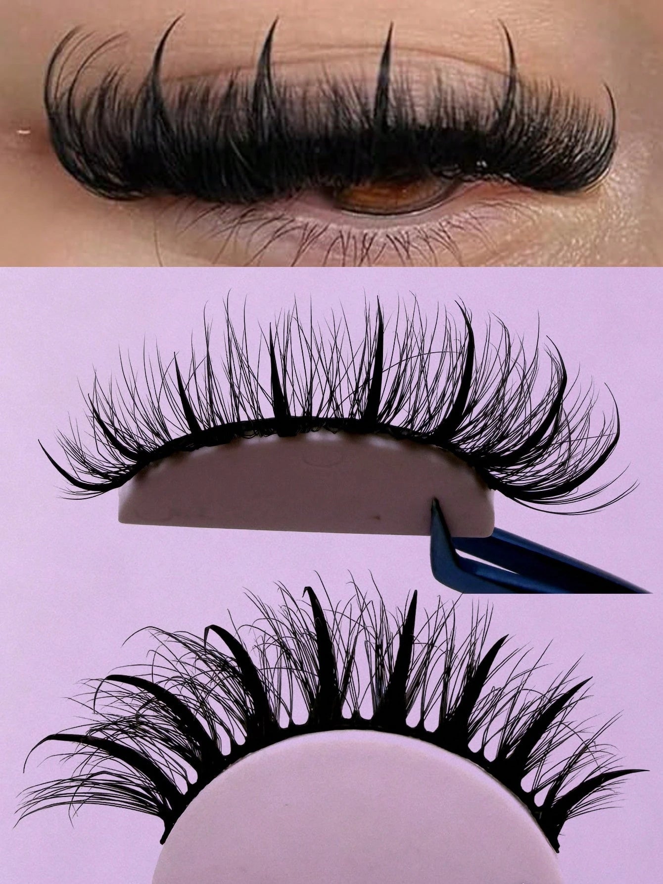 New 5D Fluffy Spiky False Eyelashes 7 Pairs 20mm Russian Style Strip Lashes, Wet Glossy Makeup Effect, Extension Look, Spiky Cartoon Lashes, Natural Soft Fluffy Faux Mink Lashes 3D Russian Voluminous