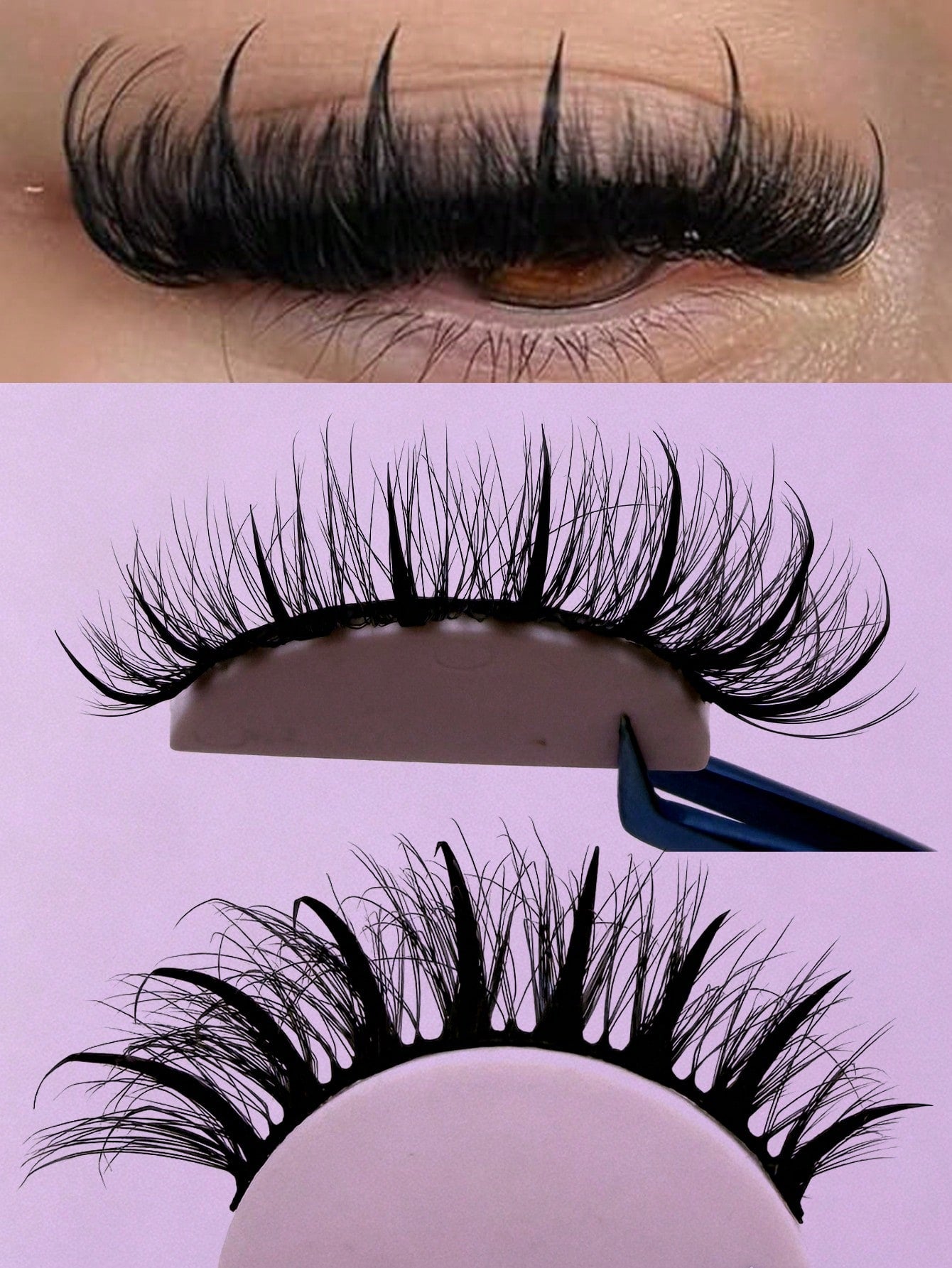 New 5D Fluffy Spiky False Eyelashes 7 Pairs 20mm Russian Style Strip Lashes, Wet Glossy Makeup Effect, Extension Look, Spiky Cartoon Lashes, Natural Soft Fluffy Faux Mink Lashes 3D Russian Voluminous
