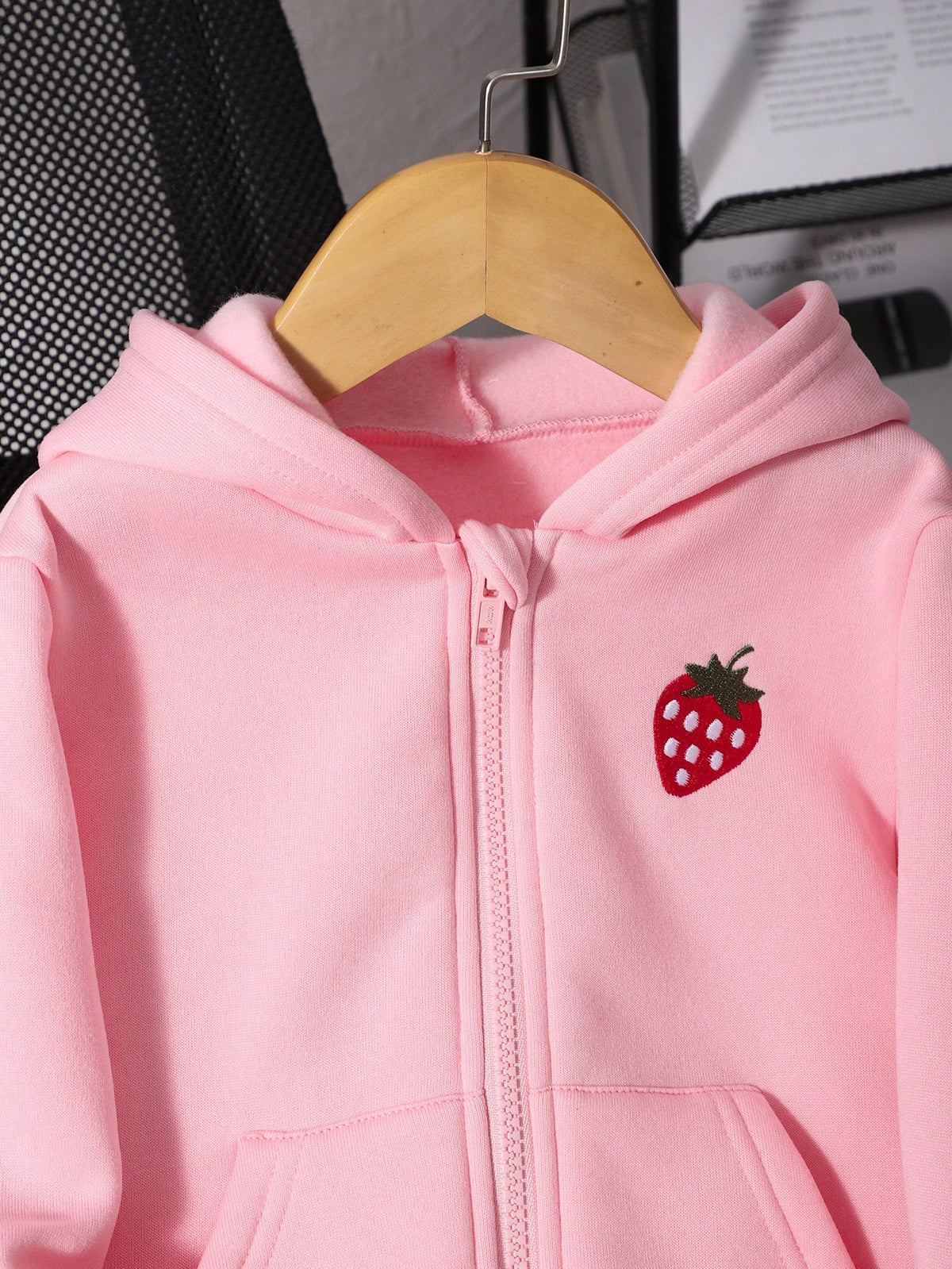 New Autumn/Winter Young Girl Jacket Coat With Zipper Hooded Sweatshirt, Bow Print Versatile Top Outerwear