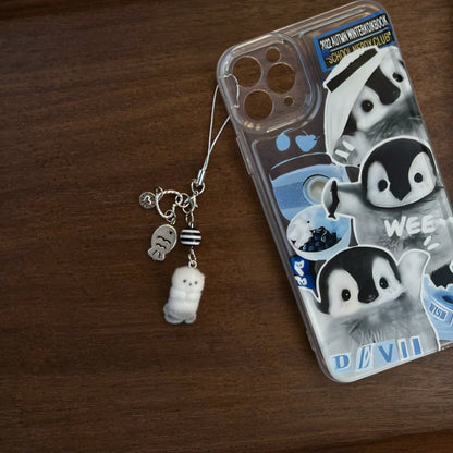 New Design Kawaii Beaded Sea Otter Flocked Phone Lanyard, Phone Charm, Phone Accessory, Bag Charm, Keychain Pendant