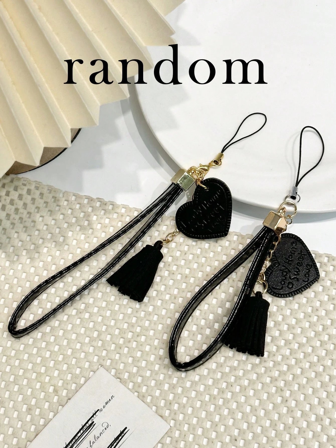 New High-End Textured Thick Anti-Drop Lip Print Phone Case With Detachable Leather Heart-Shaped Wrist Strap DIY Phone Charm, Tassel Pendant, Short Wristlet,International Version, Not The Domestic Vers