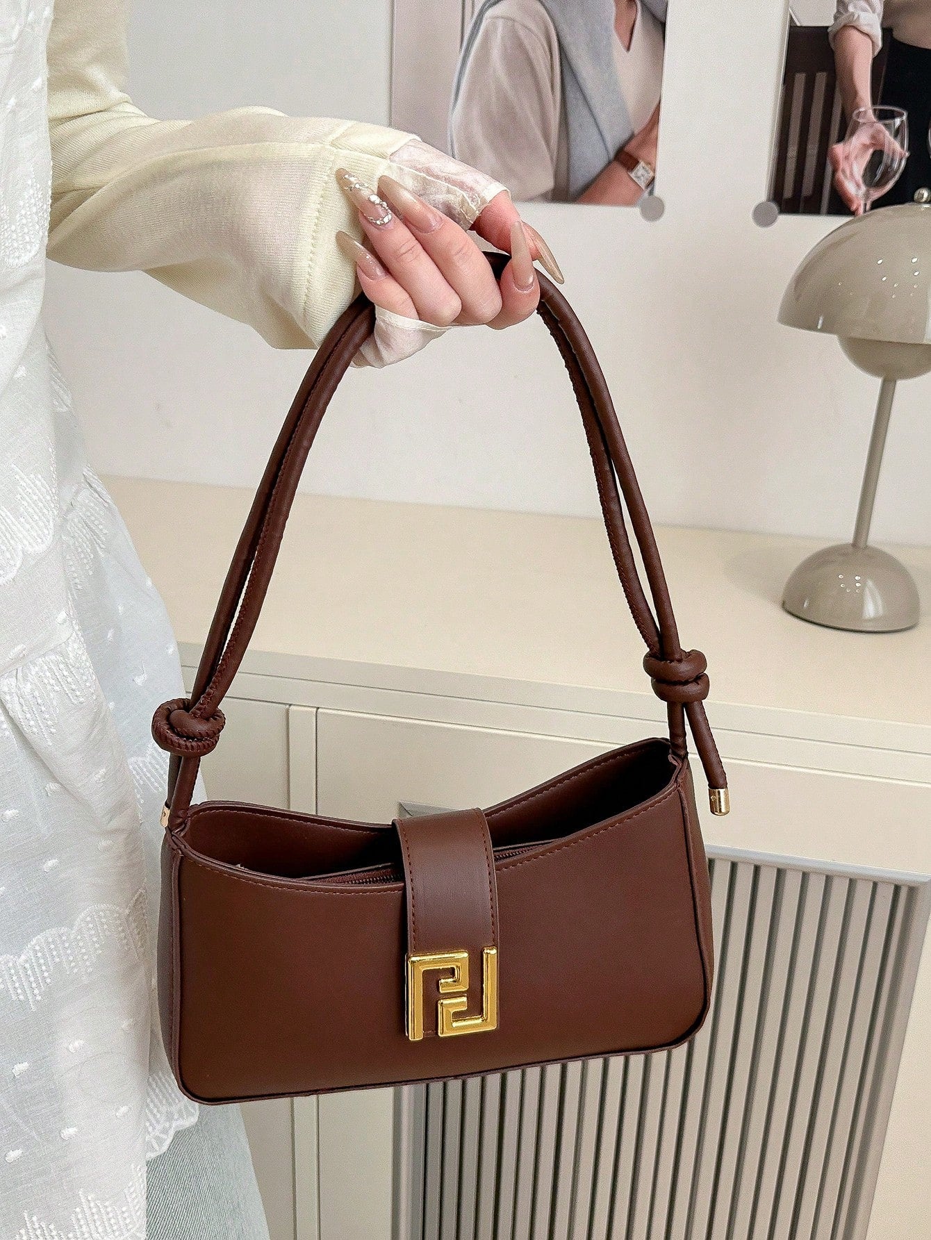 New Luxury Solid Color Versatile Women Shoulder Bag, Aesthetic