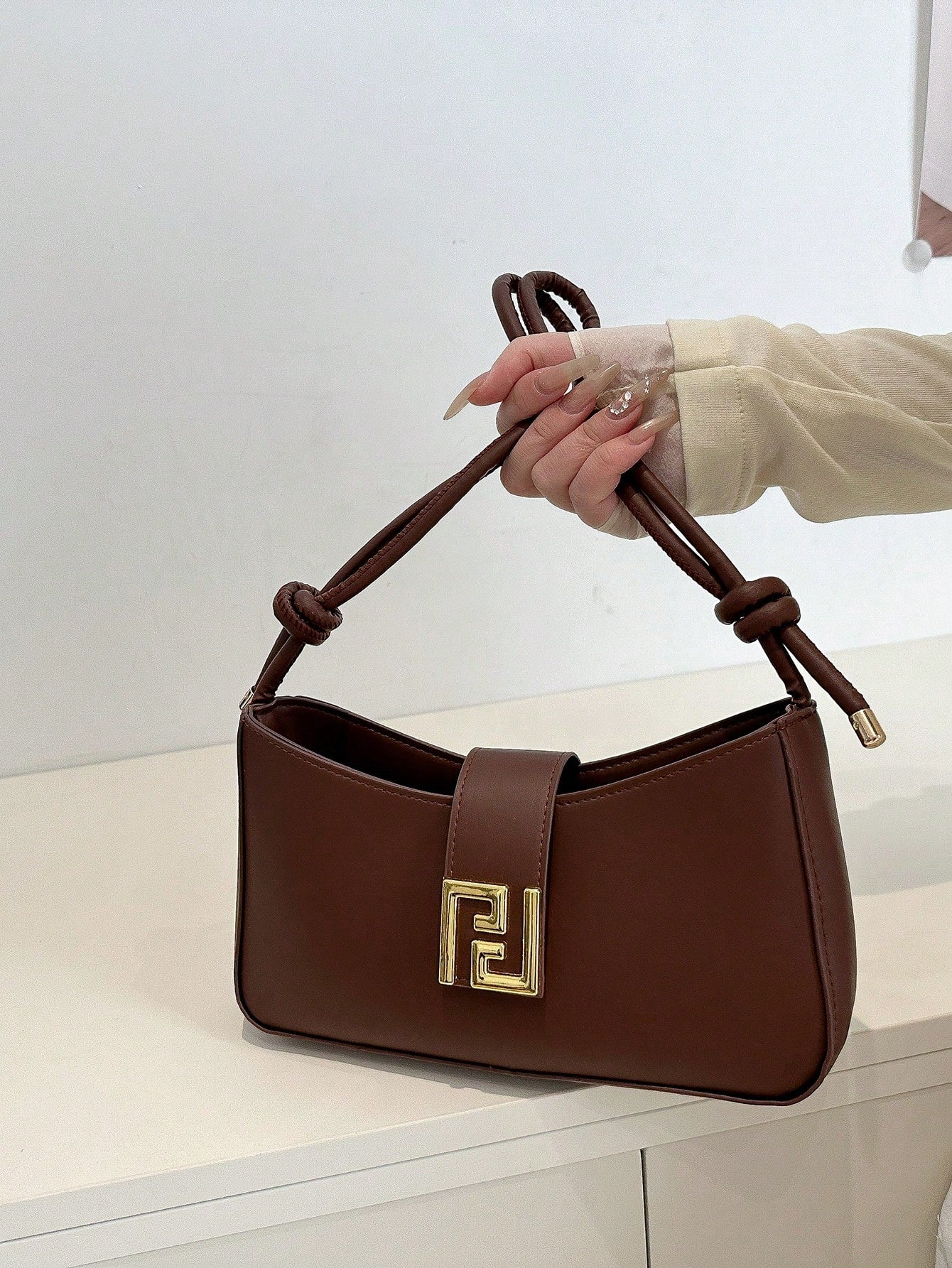 New Luxury Solid Color Versatile Women Shoulder Bag, Aesthetic