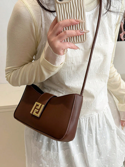 New Luxury Solid Color Versatile Women Shoulder Bag, Aesthetic
