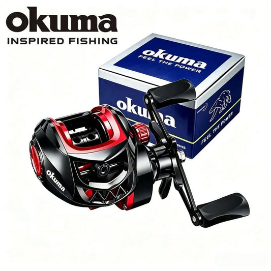 New OKUMA Metal Baitcasting Reel 7.2:1 Ratio 8KG Drag 12 Level Magnetic Brake Carbon Fiber Pad Fresh Saltwater Bass Fishing Gear
