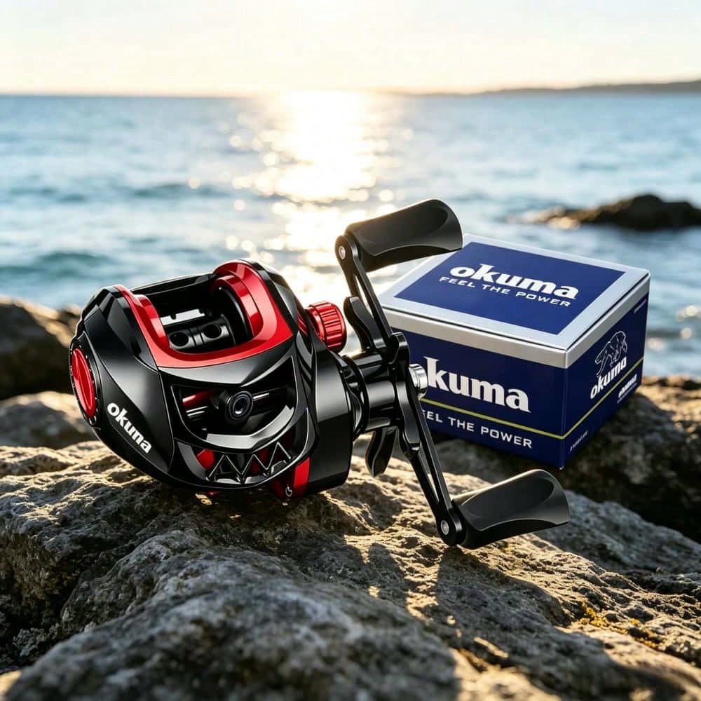 New OKUMA Metal Baitcasting Reel 7.2:1 Ratio 8KG Drag 12 Level Magnetic Brake Carbon Fiber Pad Fresh Saltwater Bass Fishing Gear