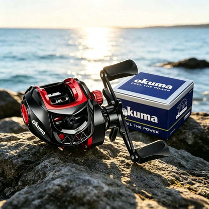 New OKUMA Metal Baitcasting Reel 7.2:1 Ratio 8KG Drag 12 Level Magnetic Brake Carbon Fiber Pad Fresh Saltwater Bass Fishing Gear