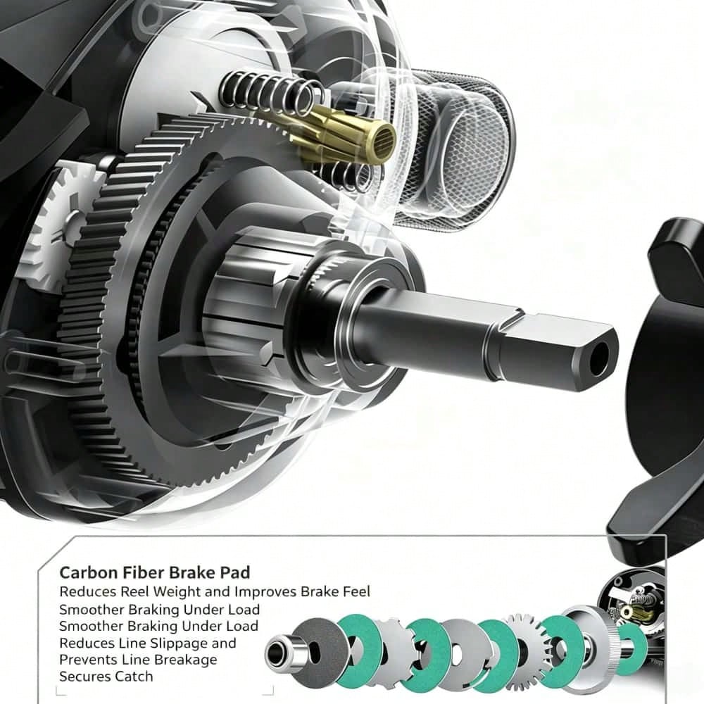 New OKUMA Metal Baitcasting Reel 7.2:1 Ratio 8KG Drag 12 Level Magnetic Brake Carbon Fiber Pad Fresh Saltwater Bass Fishing Gear