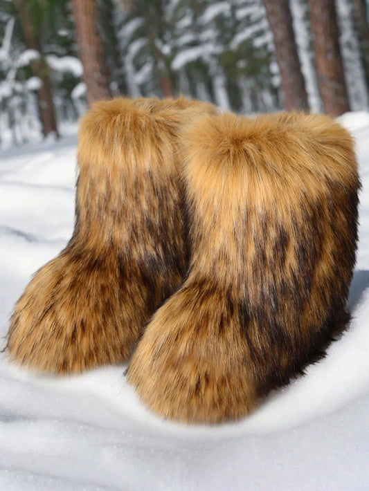 New Plush Lined Fashion Casual Furry Snow Boots, Warm And Anti-Slip For Men/Women, Couple Boots, Winter Boots