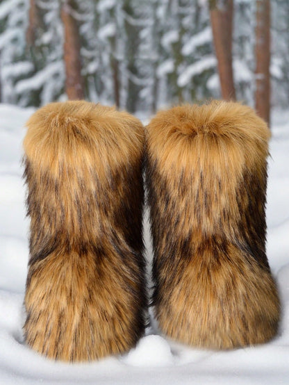 New Plush Lined Fashion Casual Furry Snow Boots, Warm And Anti-Slip For Men/Women, Couple Boots, Winter Boots