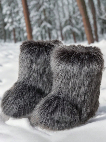 New Plush Lined Fashion Casual Furry Snow Boots, Warm And Anti-Slip For Men/Women, Couple Boots, Winter Boots