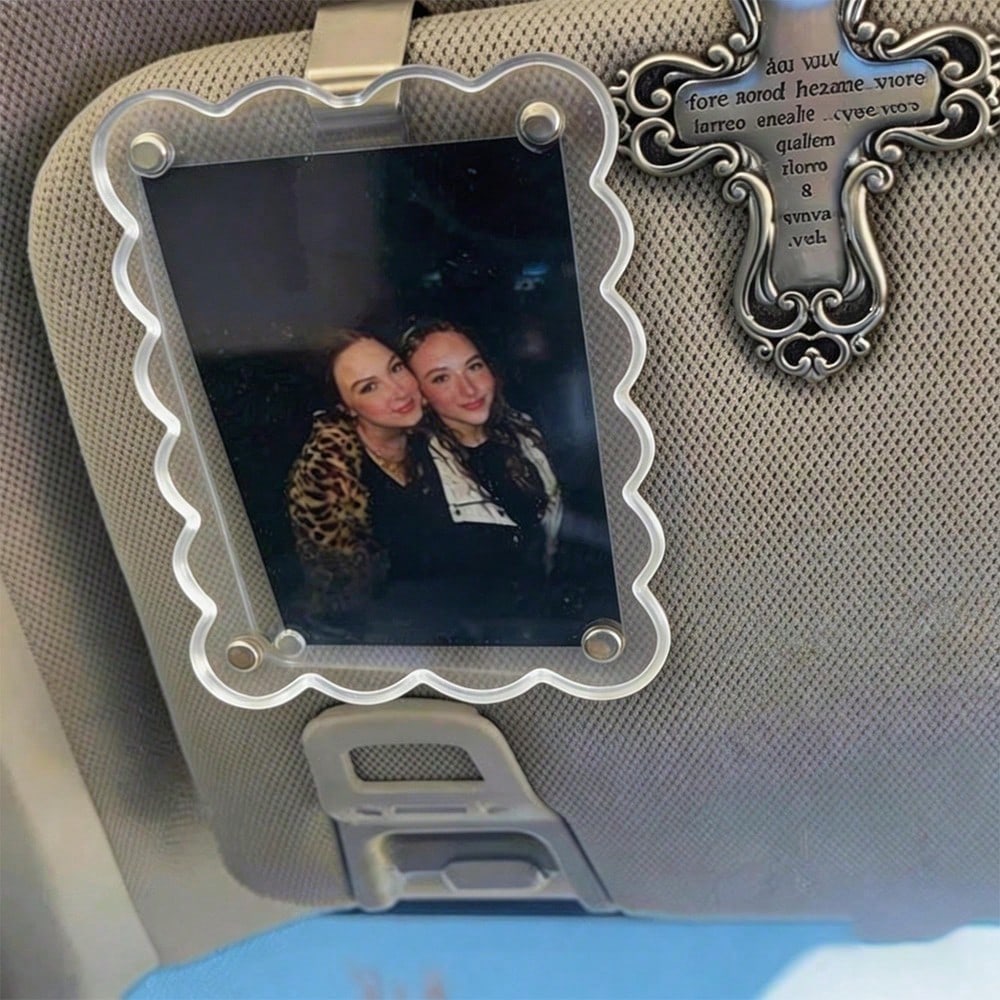 New Universal Acrylic Magnetic Photo Clip Accessories, Refrigerator Magnets, Transparent Magnetic Instant Camera Photo Frames, Car Rearview Mirror Photo Clips, Personalized DIY Car Decor Photo Frames