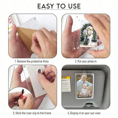 New Universal Acrylic Magnetic Photo Clip Accessories, Refrigerator Magnets, Transparent Magnetic Instant Camera Photo Frames, Car Rearview Mirror Photo Clips, Personalized DIY Car Decor Photo Frames
