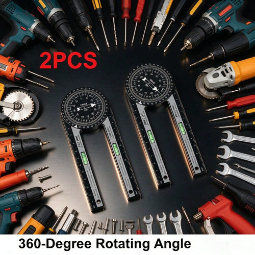 New Upgraded 7 Inch 360° Rotating Protractor- 2Pack, High-Precision Square And Protractor, Professional Woodworking Tools, Multi-Use Measuring Tool For Carpentry, School Geometry & Daily Measurement