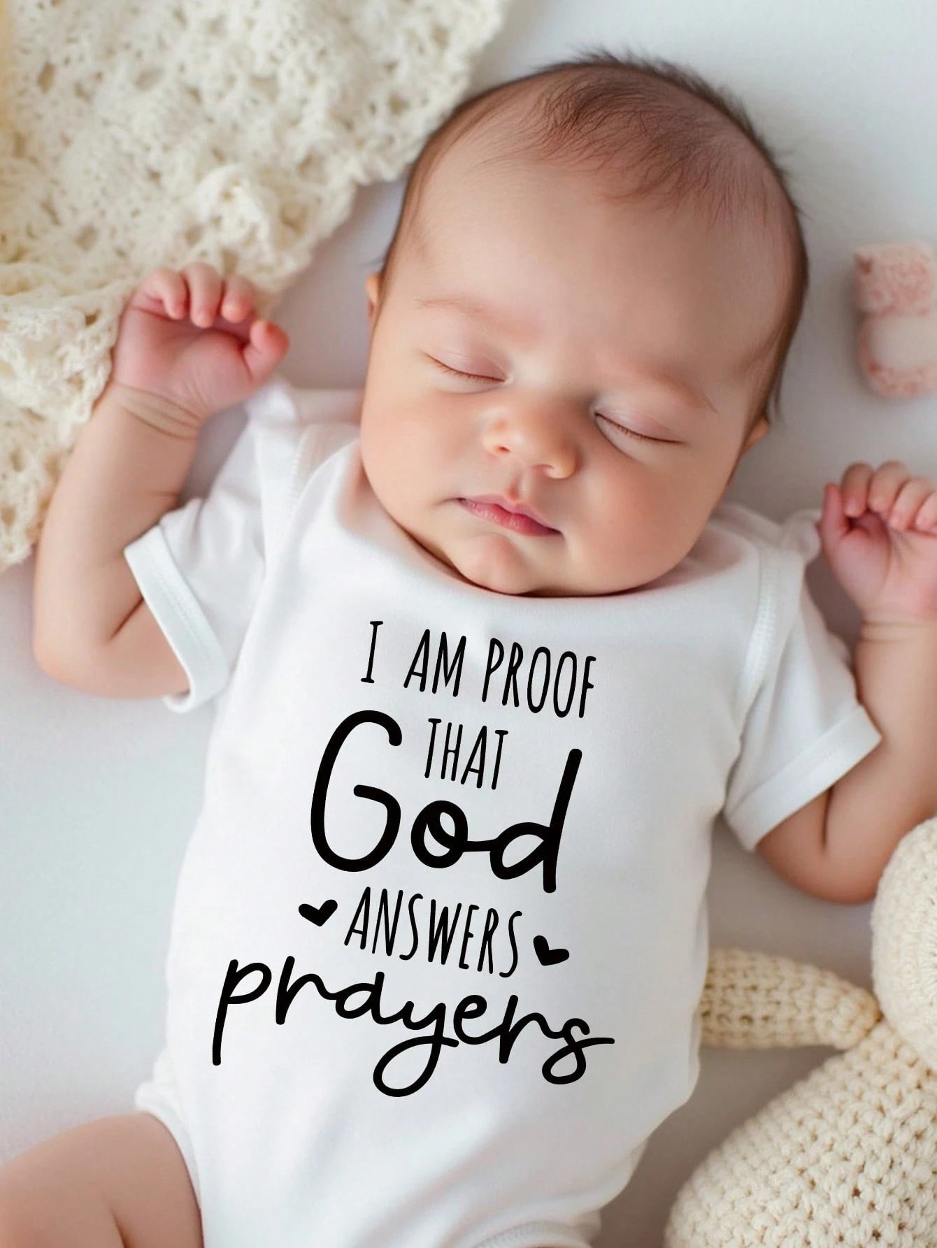Newborn Baby Boys Slogan Print Short Sleeve Bodysuit