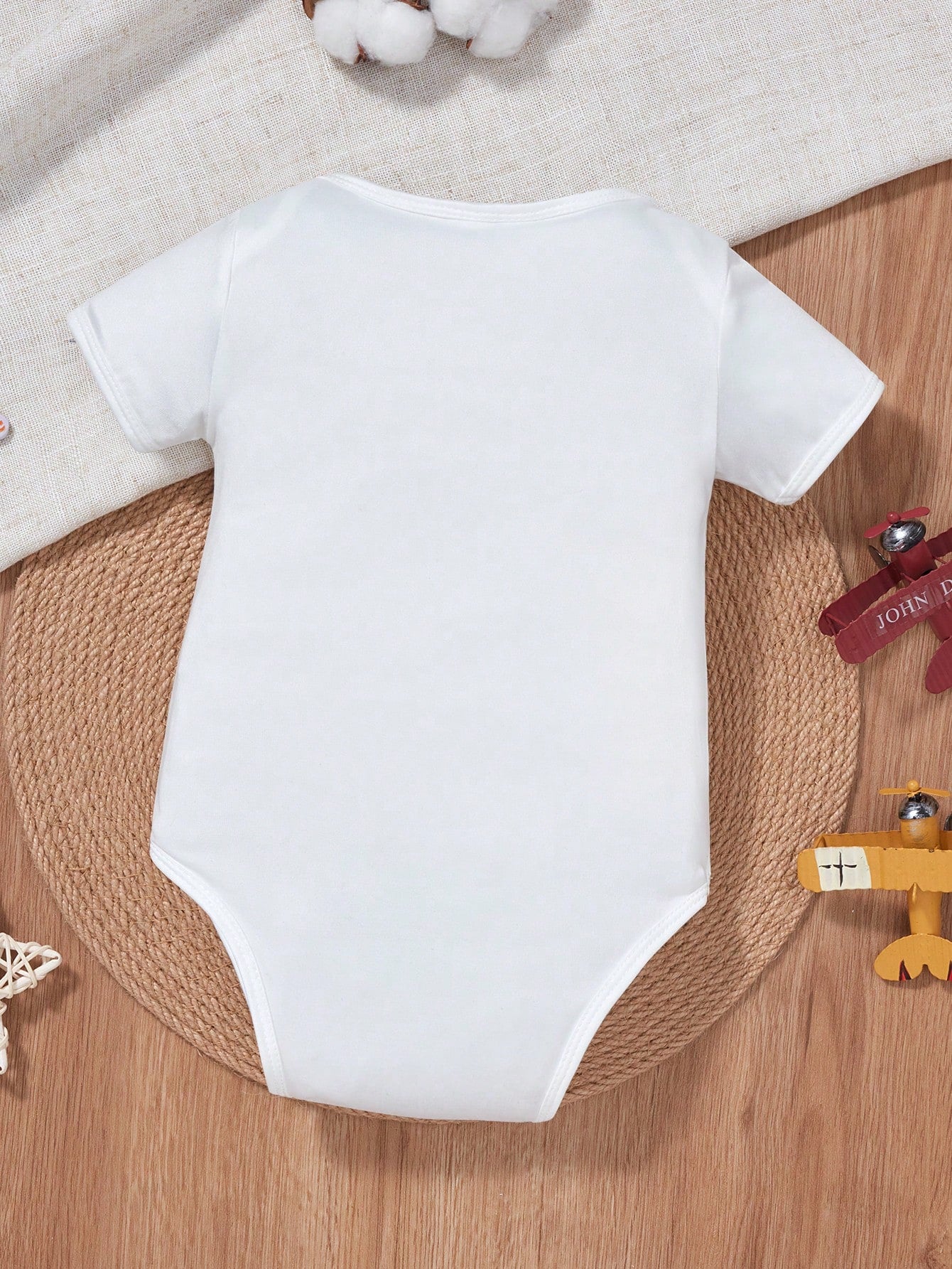 Newborn Baby Boys Slogan Print Short Sleeve Bodysuit