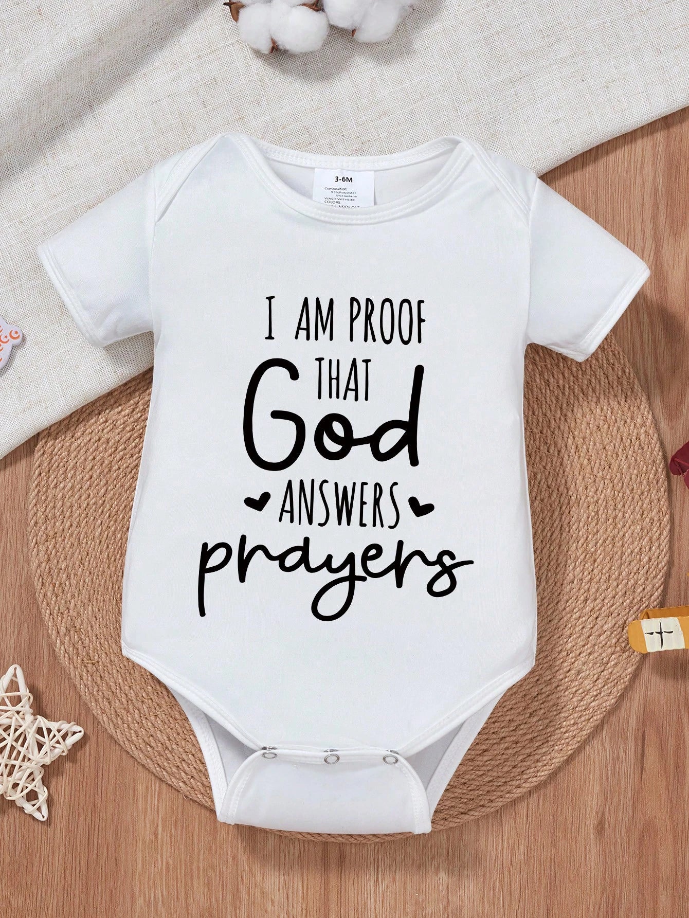 Newborn Baby Boys Slogan Print Short Sleeve Bodysuit