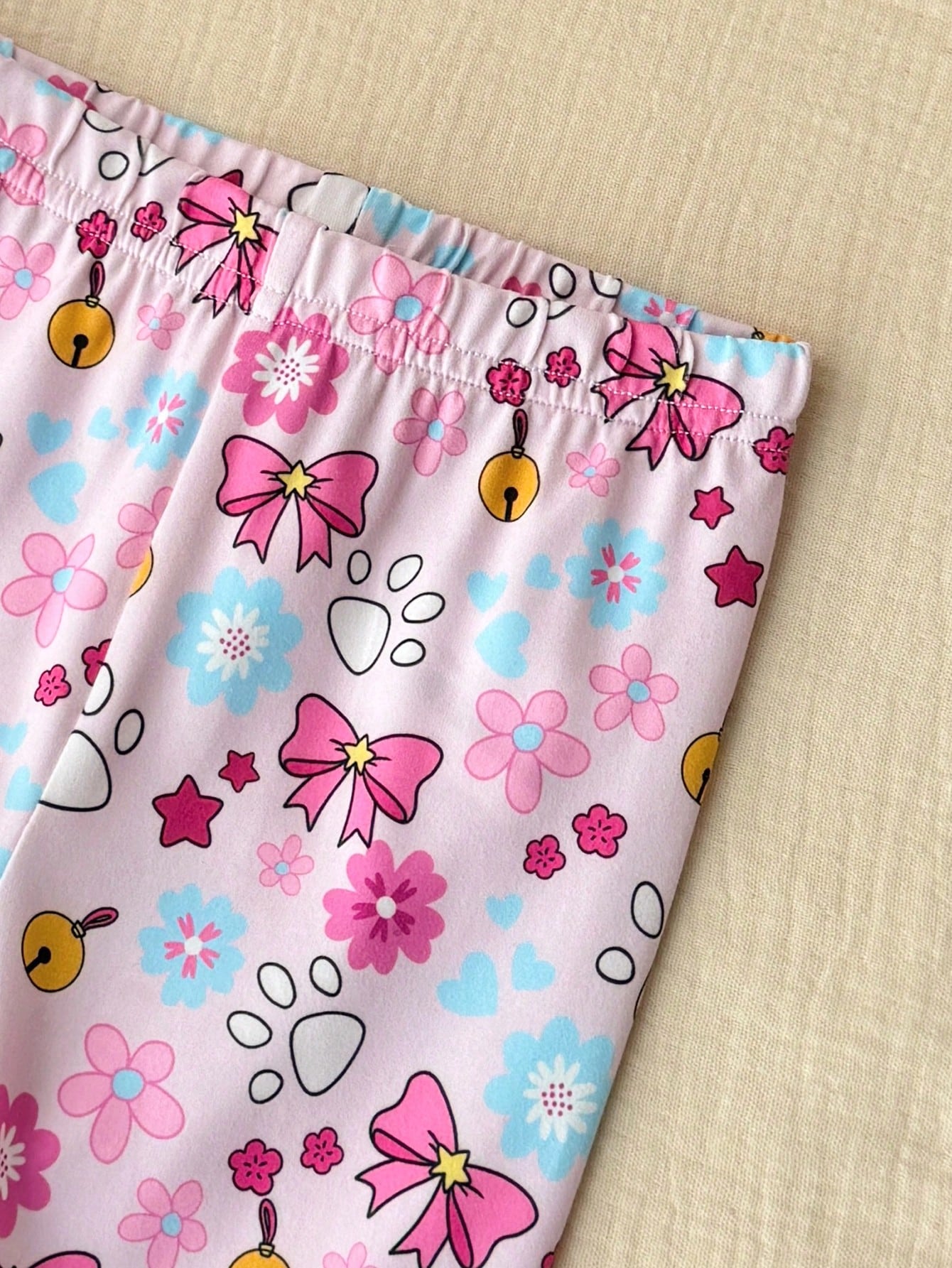 Newborn Baby Girl Cute Cartoon Print Short Sleeve T-Shirt And Pants Homewear Set,Summer Tts Bestie Clothes Anime Pajama Pant Outfit