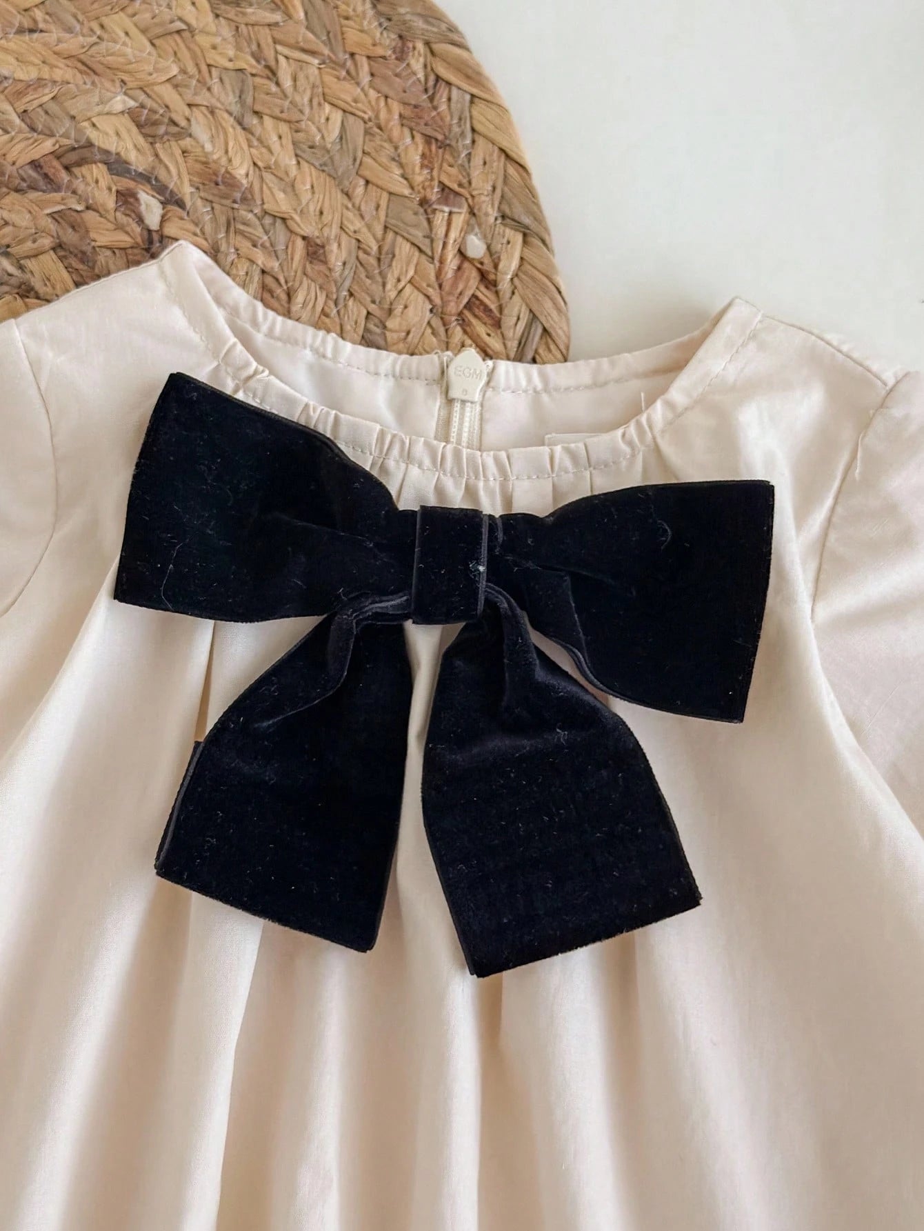 Newborn Baby Girl Cute Summer Elegant Apricot Bow Loose Long Sleeve Dress Cream Puff Vintage Special Occasion Fall Winter