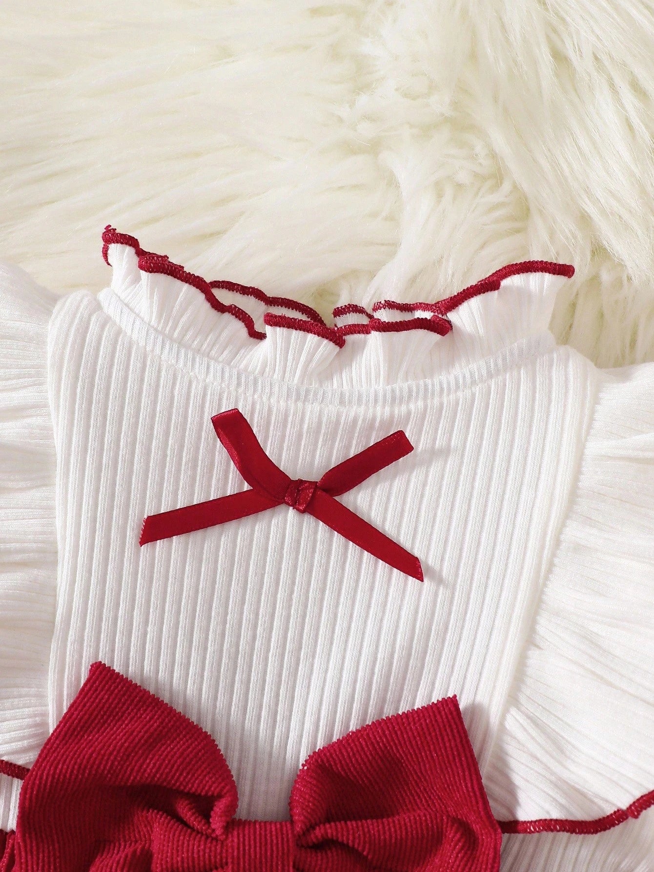 Newborn Baby Girl White Long Sleeved Lace Collar Patchwork Pink Bow Dress Autumn And Winter Elegant