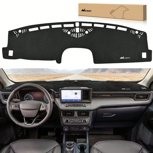 Nilight Dash Cover Compatible With Ford Maveri 2022-2024 & 2020-2024 Explorer, Custom Fit Suede Dashboard Mat Non‑Slip Sunshade Glare Protector Interior Accessories Black