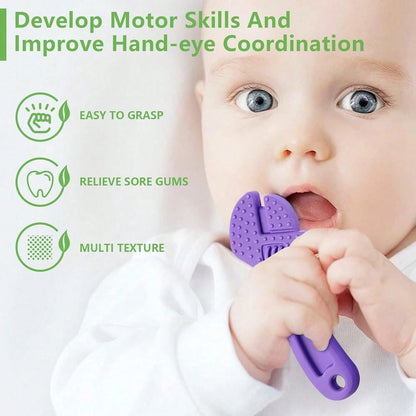 NIMBUSKNIT 4/8-Piece Baby Teething Toy Set Soft Silicone Teething Toys Suitable For Infants Aged 0-12 Months And 6-24 Months Hammer, Wrench, And Pliers-Shaped Teething Tools Relieves Gum Discomfort An