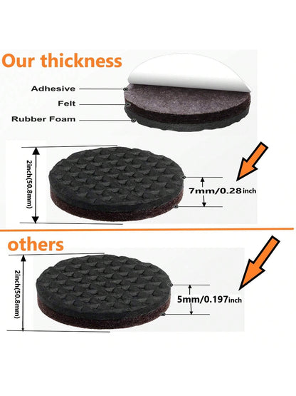 Non Slip Furniture Pads- 44pcs 1 In And 2 In Furniture Grippers, Non Skid For Furniture Legs,Self Adhesive Rubber Furniture Feet, Anti Slide Hardwood Floor Protector For Keep Couch Stoppers