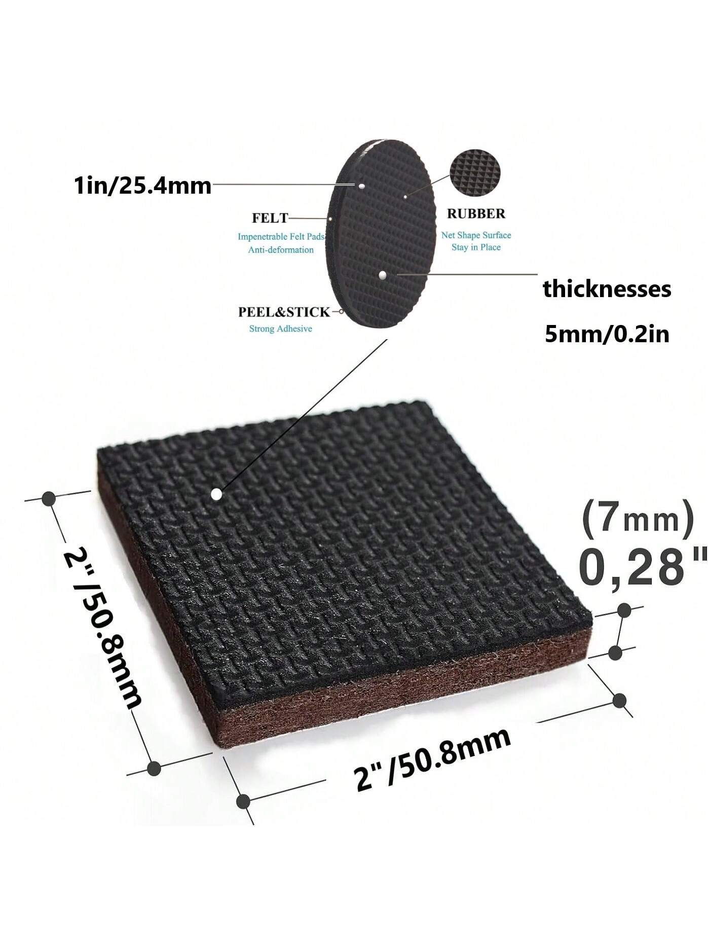 Non Slip Furniture Pads- 44pcs 1 In And 2 In Furniture Grippers, Non Skid For Furniture Legs,Self Adhesive Rubber Furniture Feet, Anti Slide Hardwood Floor Protector For Keep Couch Stoppers