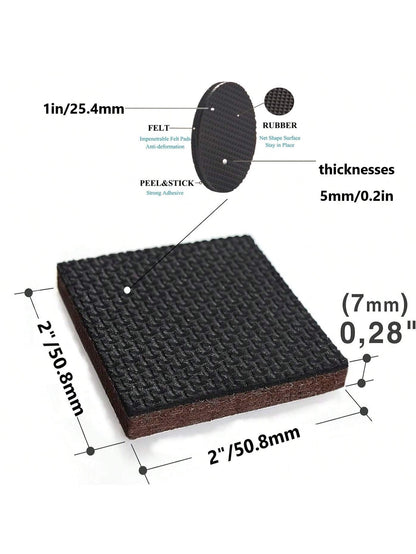 Non Slip Furniture Pads- 44pcs 1 In And 2 In Furniture Grippers, Non Skid For Furniture Legs,Self Adhesive Rubber Furniture Feet, Anti Slide Hardwood Floor Protector For Keep Couch Stoppers