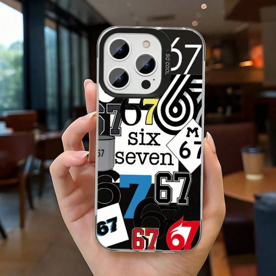 Number "67" Pattern Phone Case, Suitable As Birthday And Christmas Gift For Couples, Girlfriends, Daughters, Teenagers