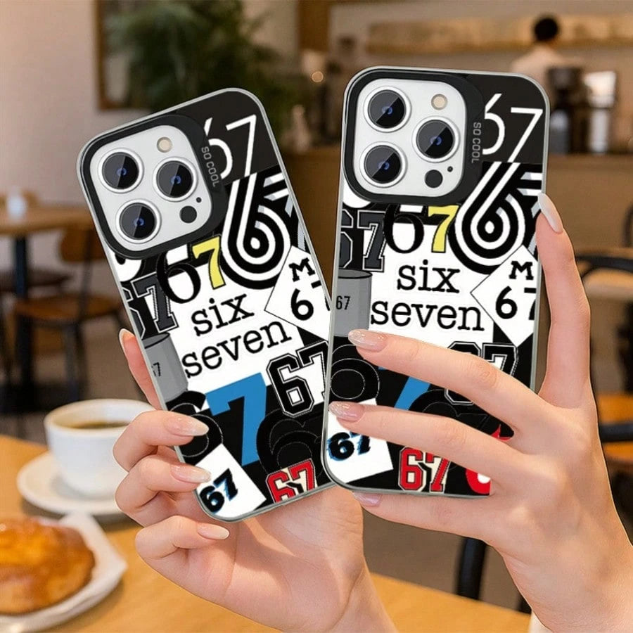 Number "67" Pattern Phone Case, Suitable As Birthday And Christmas Gift For Couples, Girlfriends, Daughters, Teenagers
