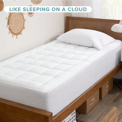 Oaskys Mattress Topper, Mattress Pad For Sleeping- Soft Pillow Top Mattress Cover, Mattress Protector With Deep Pocket 8-21"- Breathable & Comfort